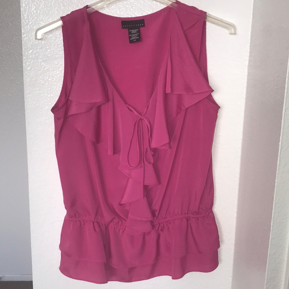 Pink sleeveless blouse